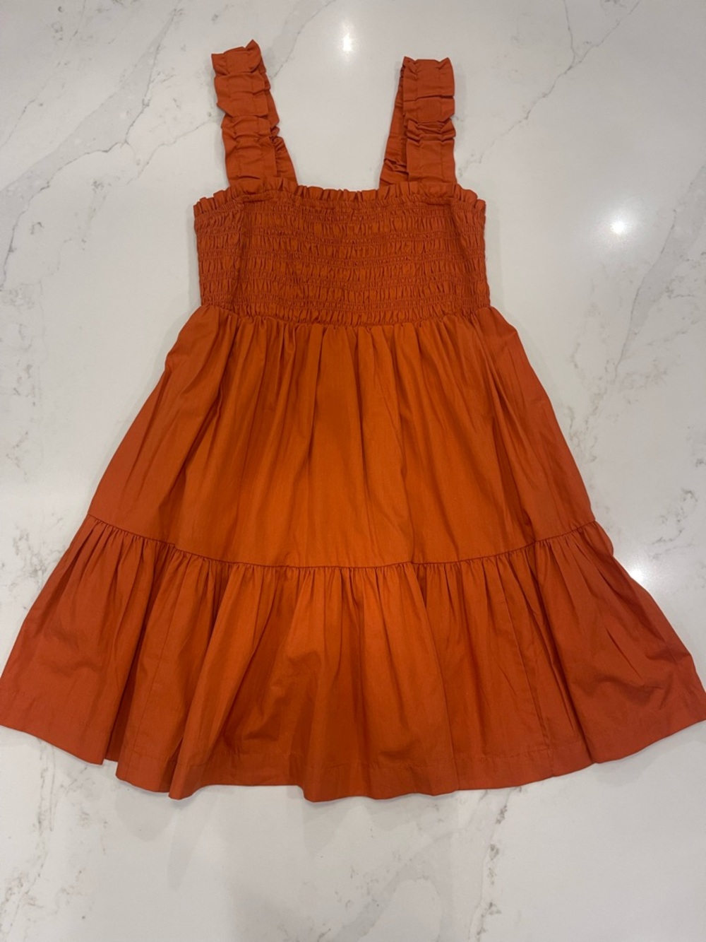 Worn Once! Abercrombie & Fitch Women’s Ruffled Strap Tiered Dress -Burnt Orange
